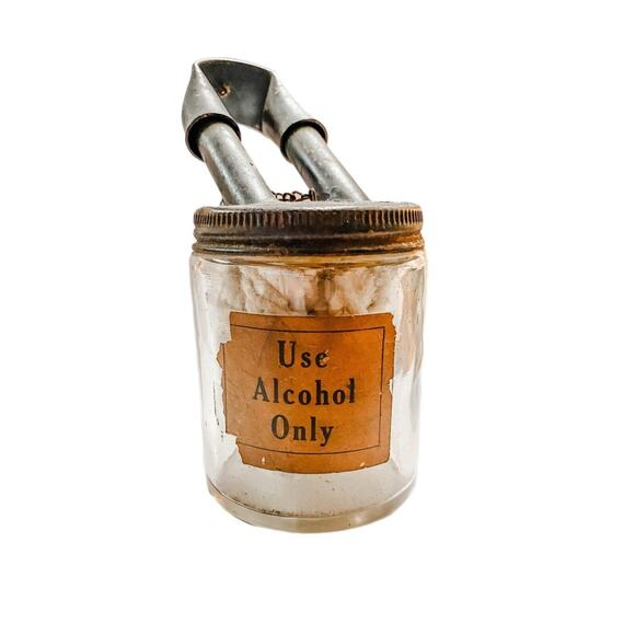 Antique Tube Double Wick Burner Glass Jar Oil Lamp - Picture 6 of 9